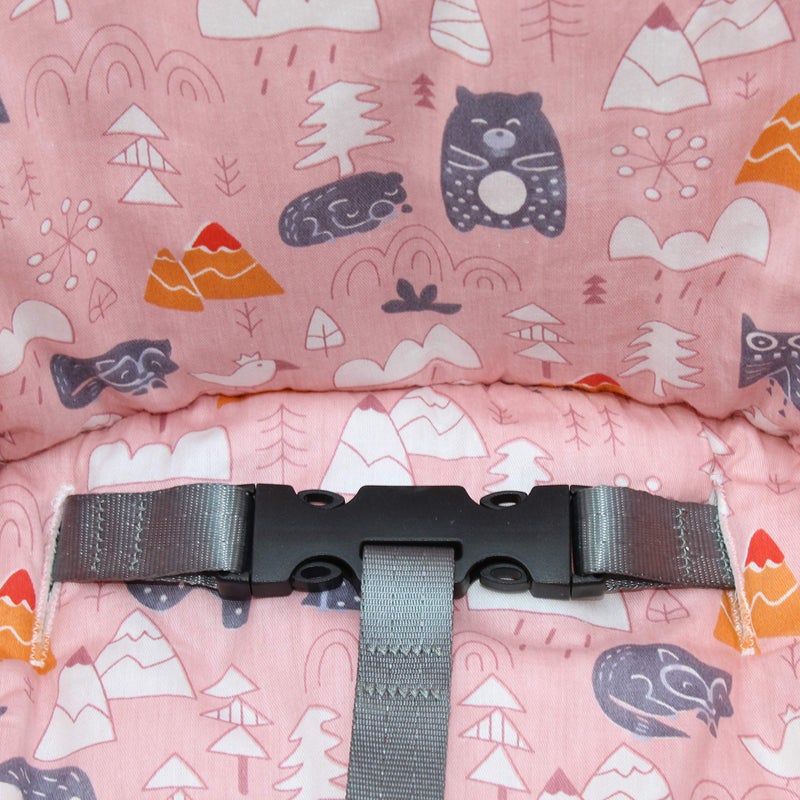 ZARPMA Cotton Seat Covers for IKEA Antilop Highchair,Cotton Surface and Padded,Forest Pattern Foldable Baby Highchair Cover for IKEA Child Chair Cushion (Pink Forest) - Image 5